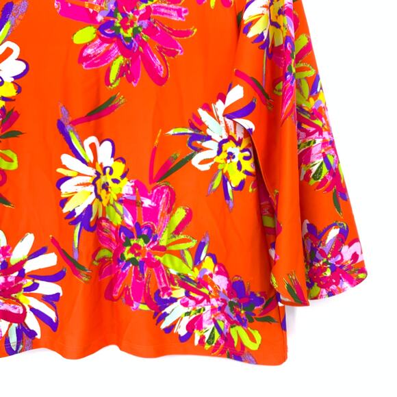 Jude Connally Daniella Jude Cloth 3/4 Flutter Sleeve Top Womens XS Floral Print - Picture 4 of 6